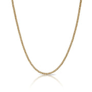 3mm Cuban Link 14K Gold Plated Stainless Steel Chain Necklace