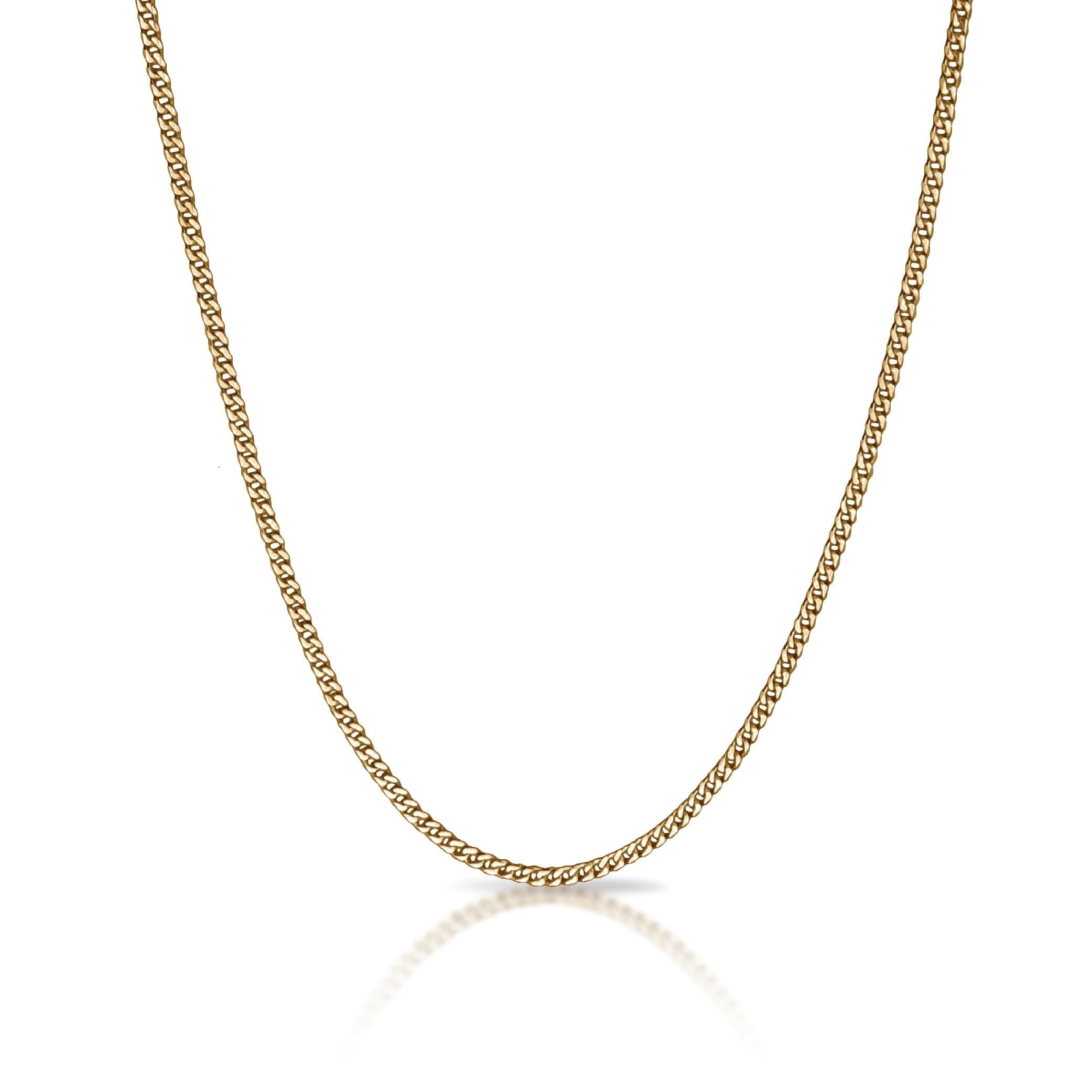 3mm Cuban Link 14K Gold Plated Stainless Steel Chain Necklace