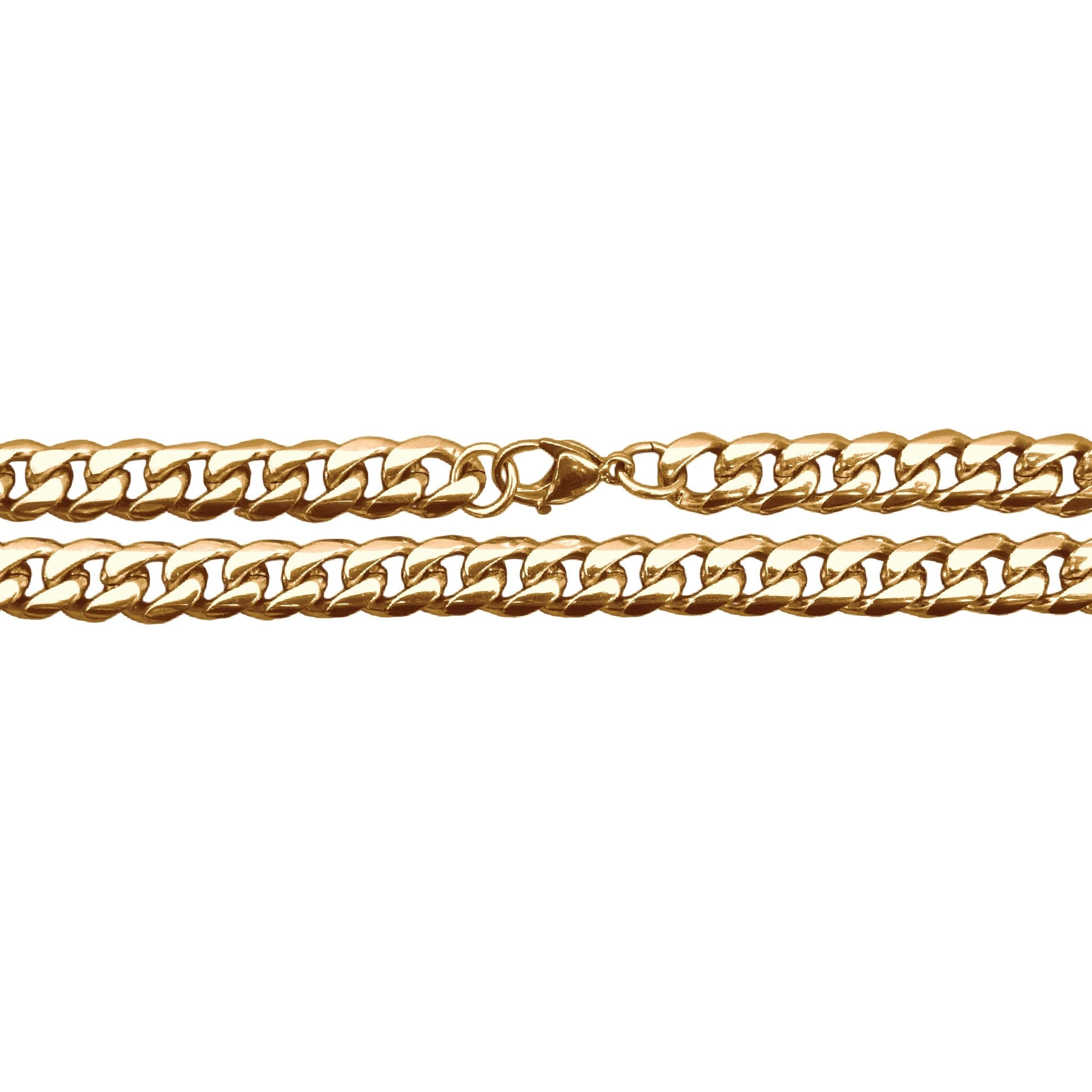 9mm Cuban Link 14K Gold Plated Stainless Steel Chain Necklace