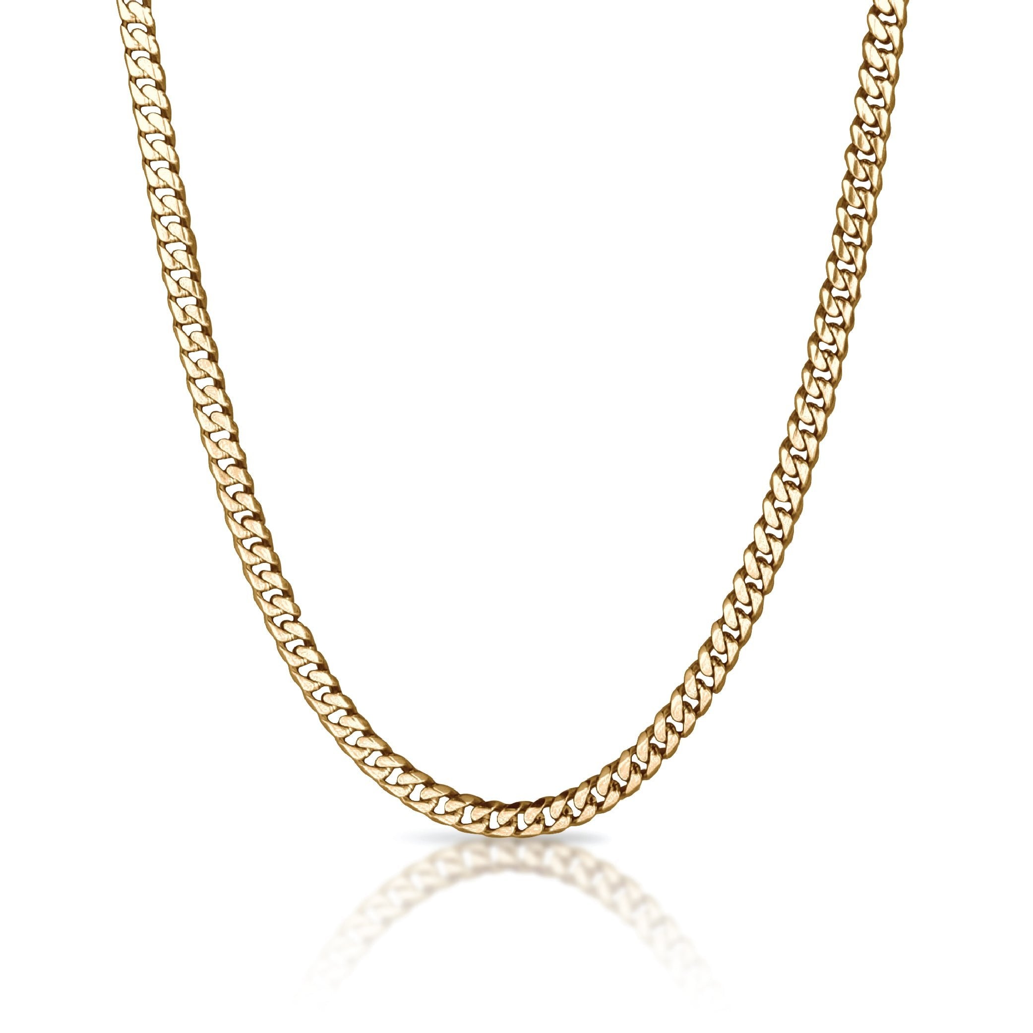 6mm Cuban Link 14K Gold Plated Stainless Steel Chain Necklace