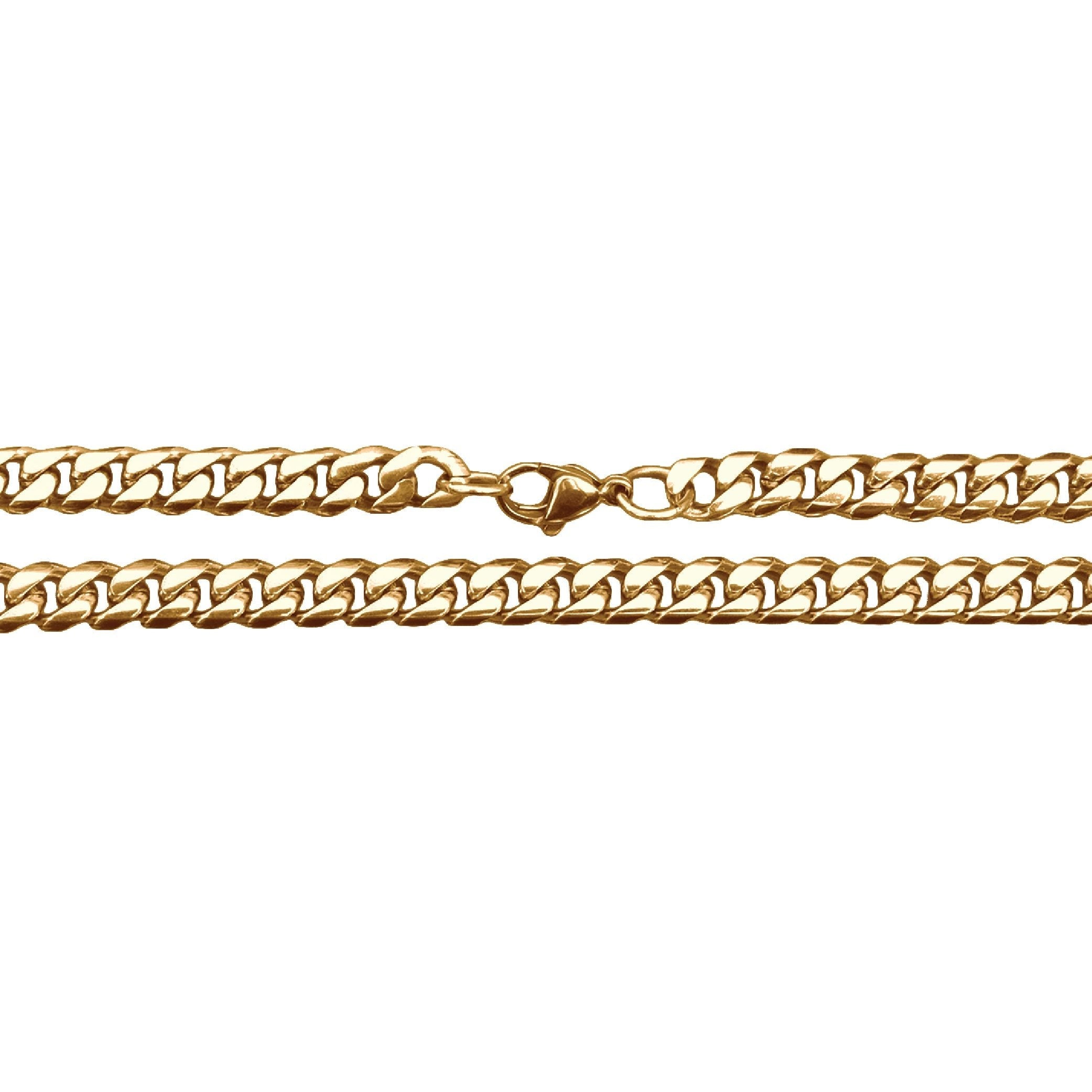 6mm Cuban Link 14K Gold Plated Stainless Steel Chain Necklace
