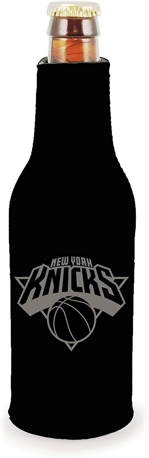 New York Knicks 2-pack Tonal Black Design Zipper Bottle Neoprene Beverage Insulator Holder Basketball