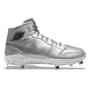 "Metallic Silver" Jordan 1 Retro Cleats