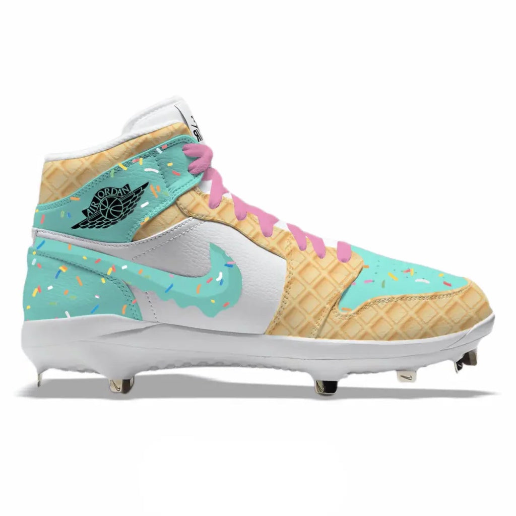 "Waffle Cone" Jordan 1 Retro Cleats