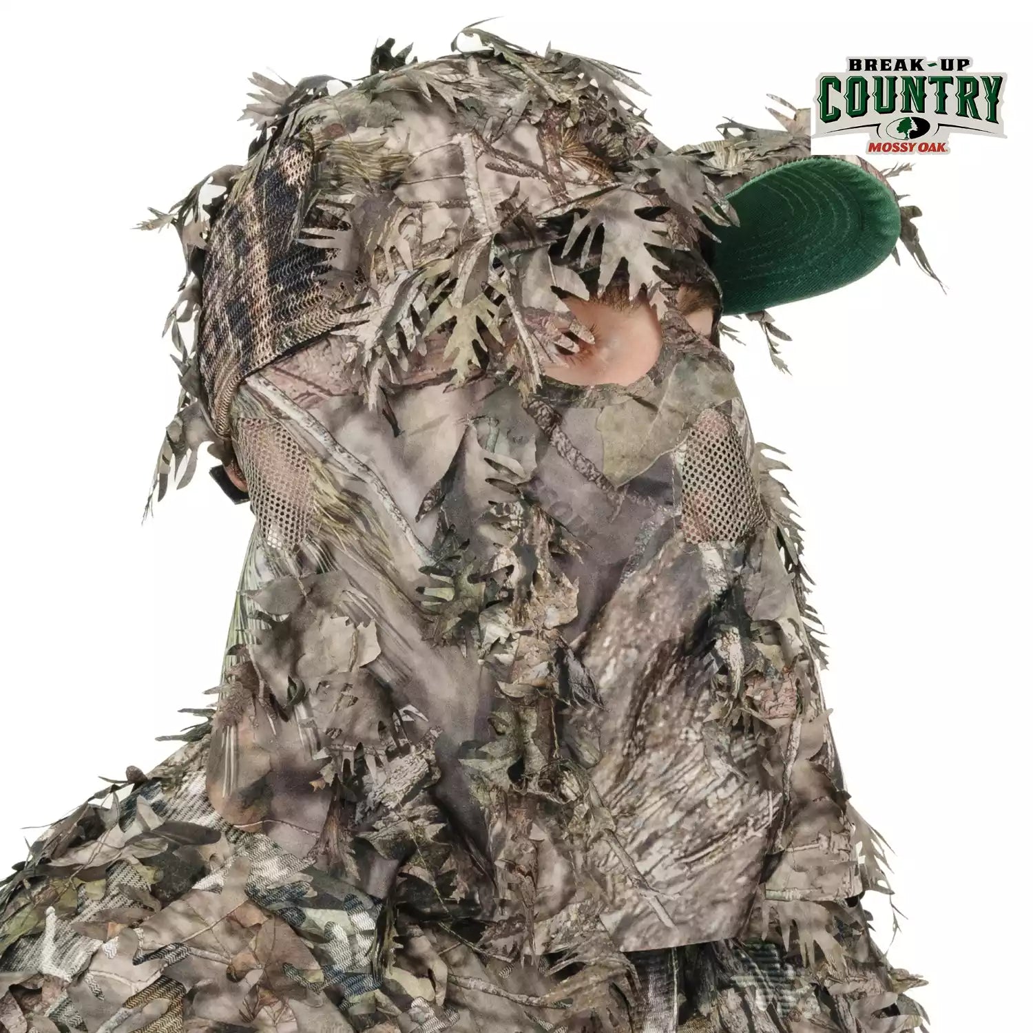 2-in-1 FRONT Leafy Face Mask and Camo Hat