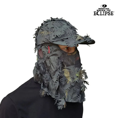 2-in-1 FRONT Leafy Face Mask and Camo Hat