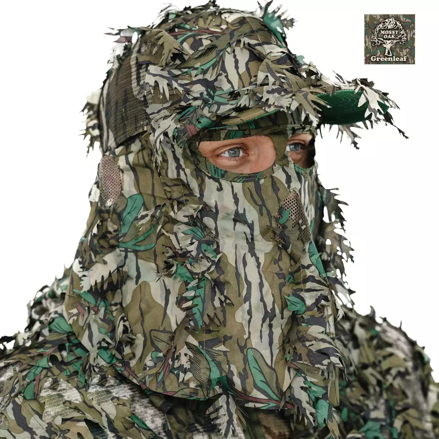 2-in-1 FRONT Leafy Face Mask and Camo Hat