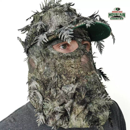 2-in-1 FRONT Leafy Face Mask and Camo Hat