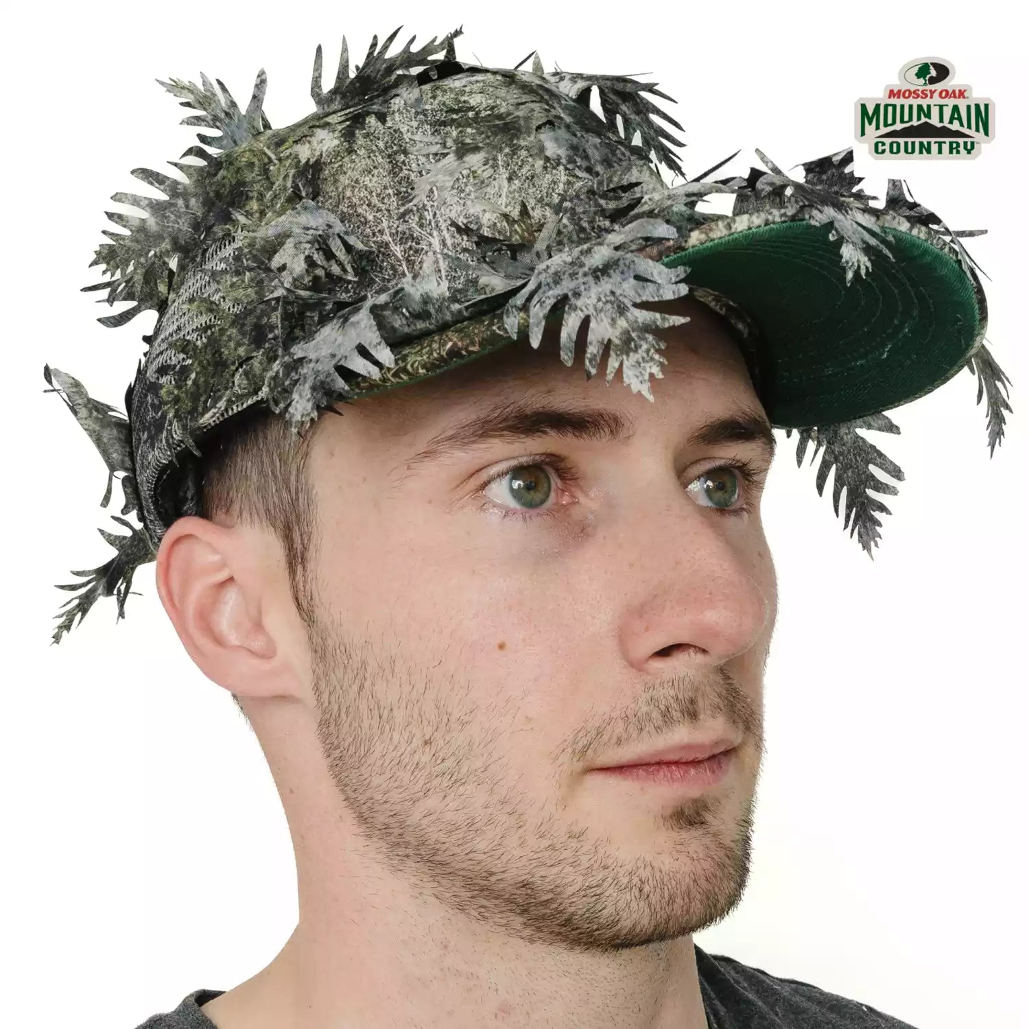 2-in-1 FRONT Leafy Face Mask and Camo Hat