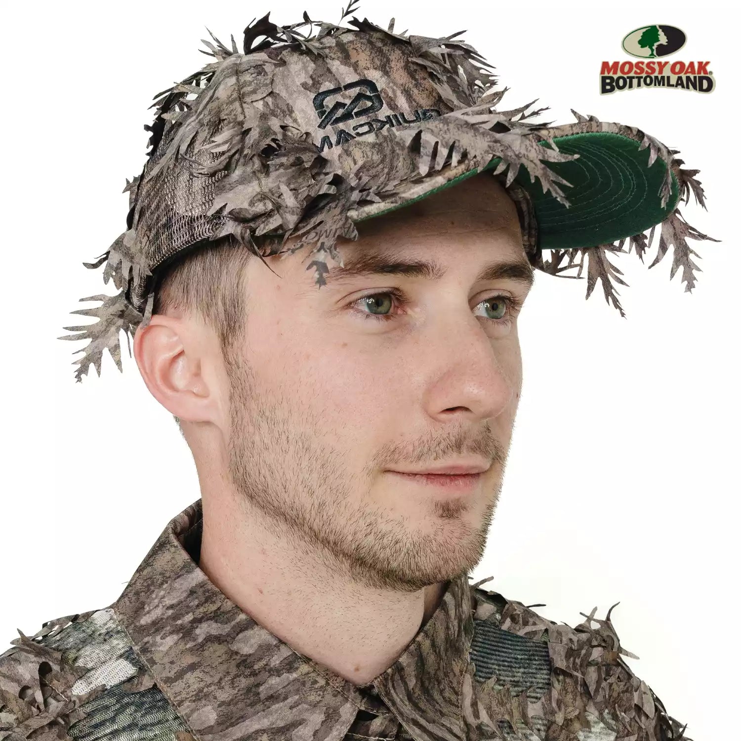 2-in-1 FRONT Leafy Face Mask and Camo Hat