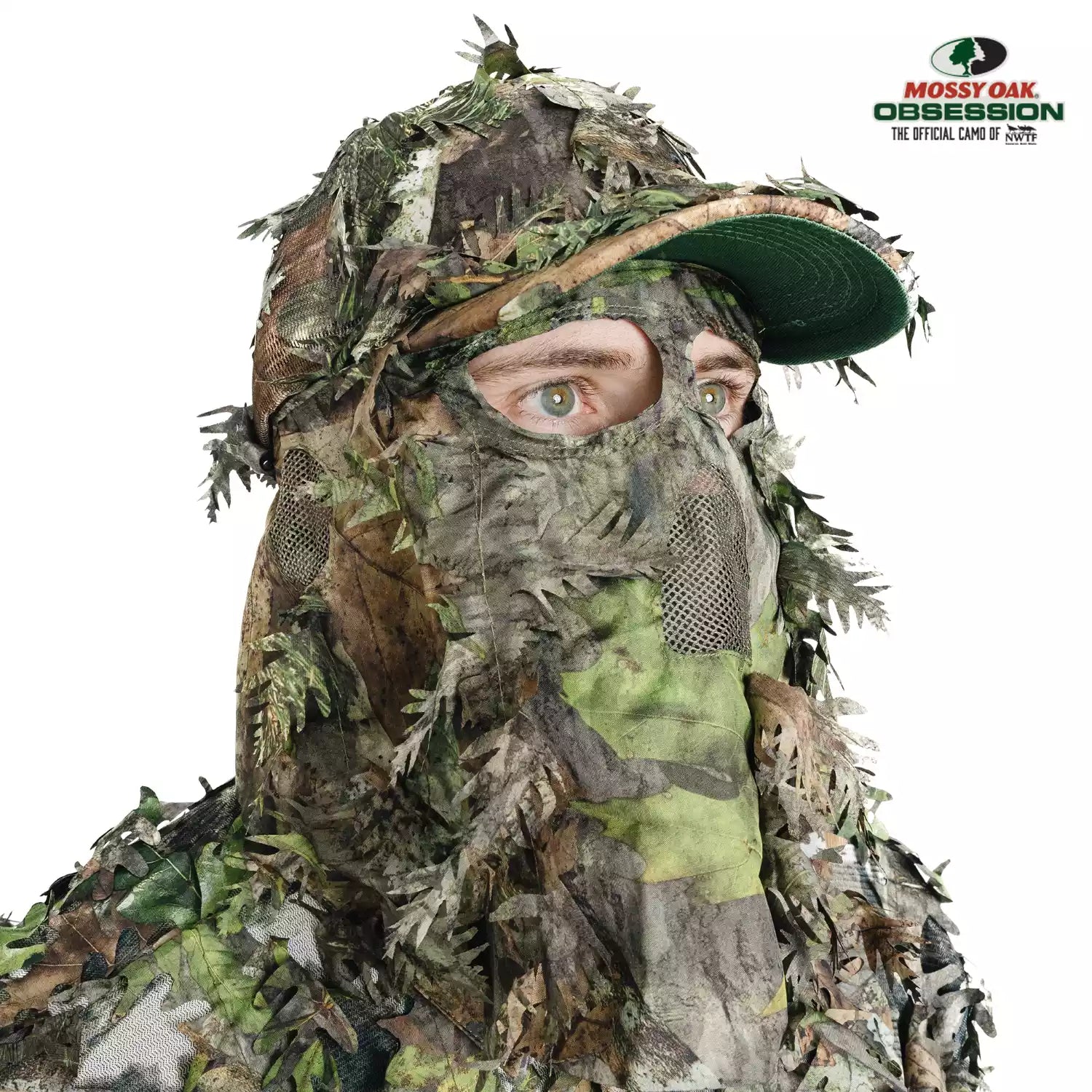 2-in-1 FRONT Leafy Face Mask and Camo Hat