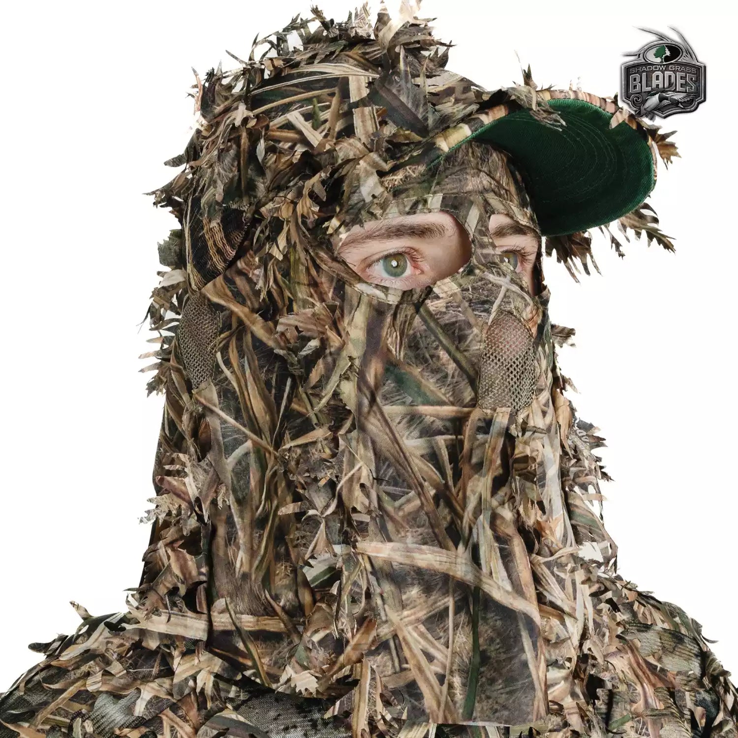 2-in-1 FRONT Leafy Face Mask and Camo Hat
