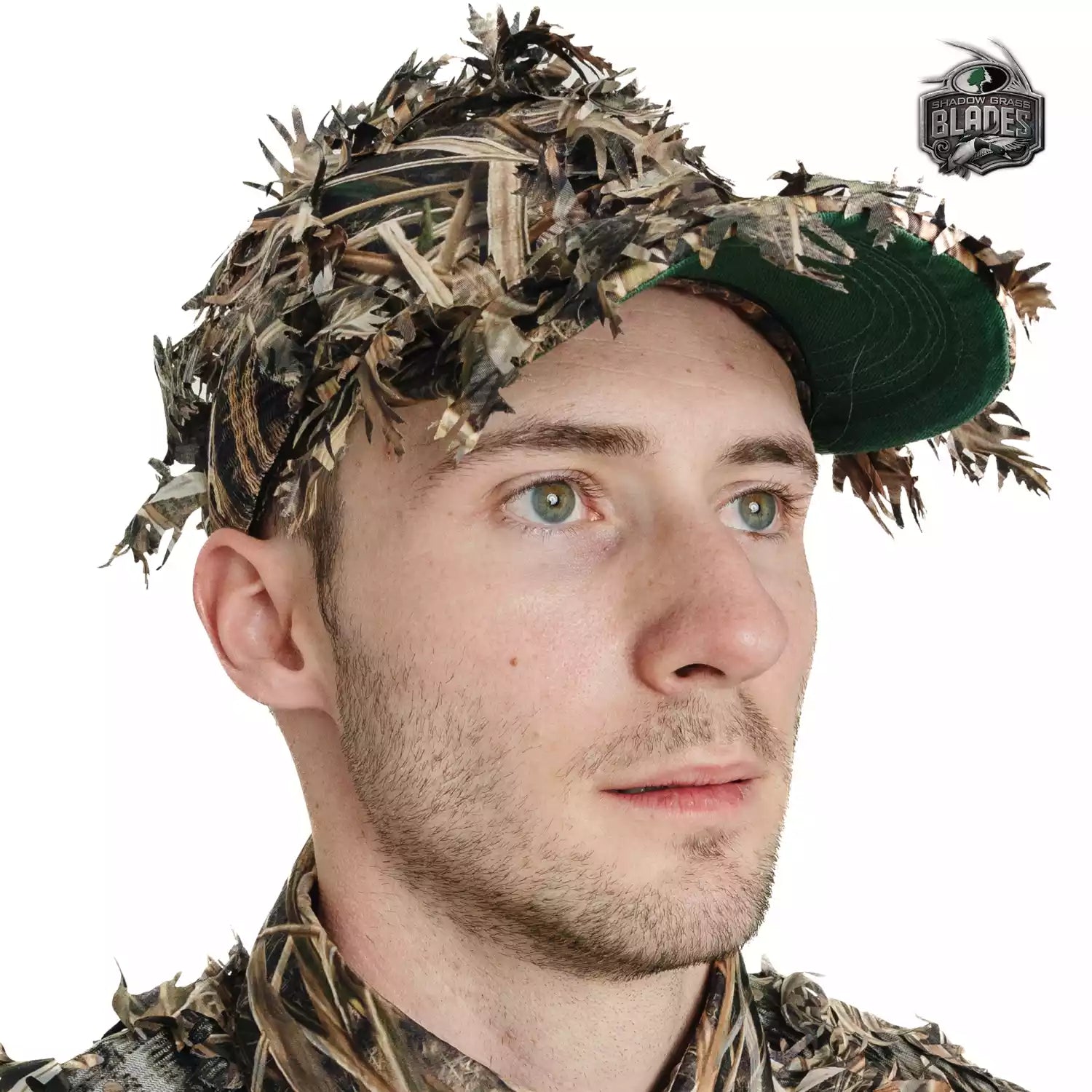 2-in-1 FRONT Leafy Face Mask and Camo Hat