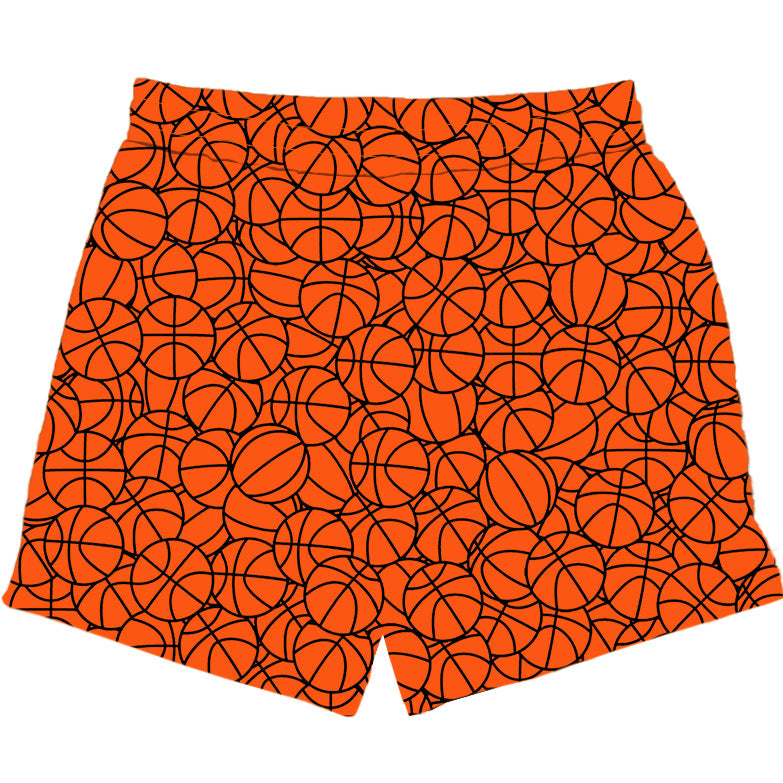 Basketball Pattern Orange Shorts