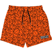 Basketball Pattern Orange Shorts