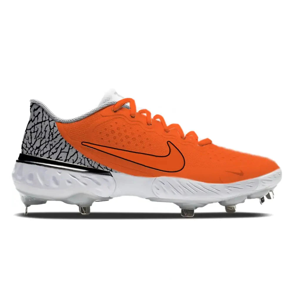 "Orange Print" Nike Alpha Huarache Elite 3 Low Cleats