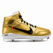 "OW Gold" Jordan 1 Retro Cleats