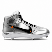 "OW Silver" Jordan 1 Retro Cleats