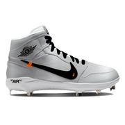 "OW Silver" Jordan 1 Retro Cleats
