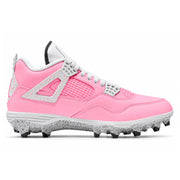 "Pink Rose" Jordan 4 Retro TD Football Cleats