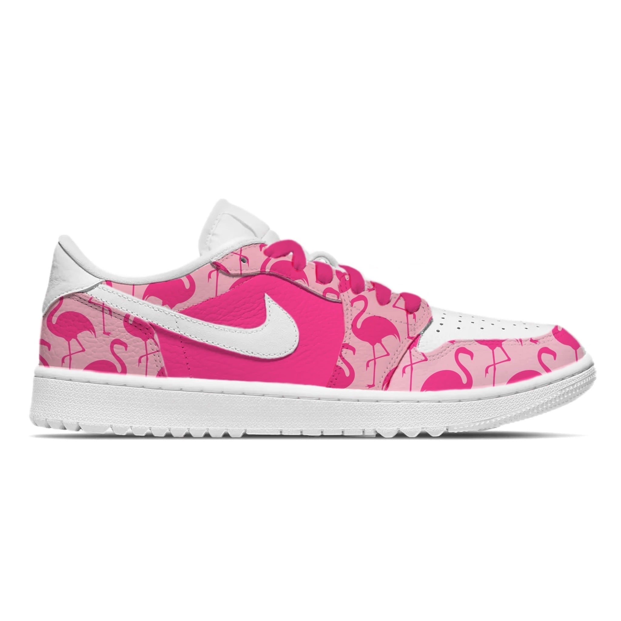 "Pink Flamingos" Jordan 1 Golf Shoes