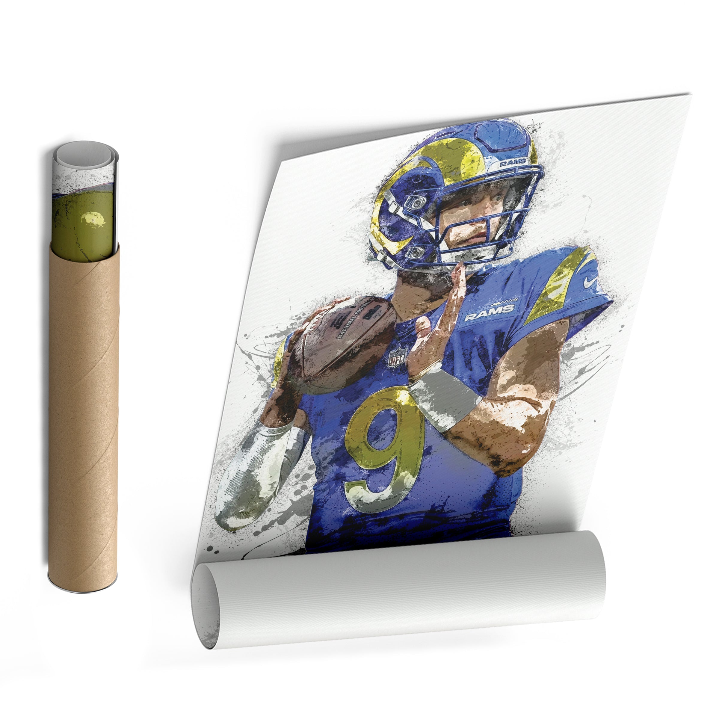 Matthew Stafford Canvas Art Los Angeles Rams Wall Decor
