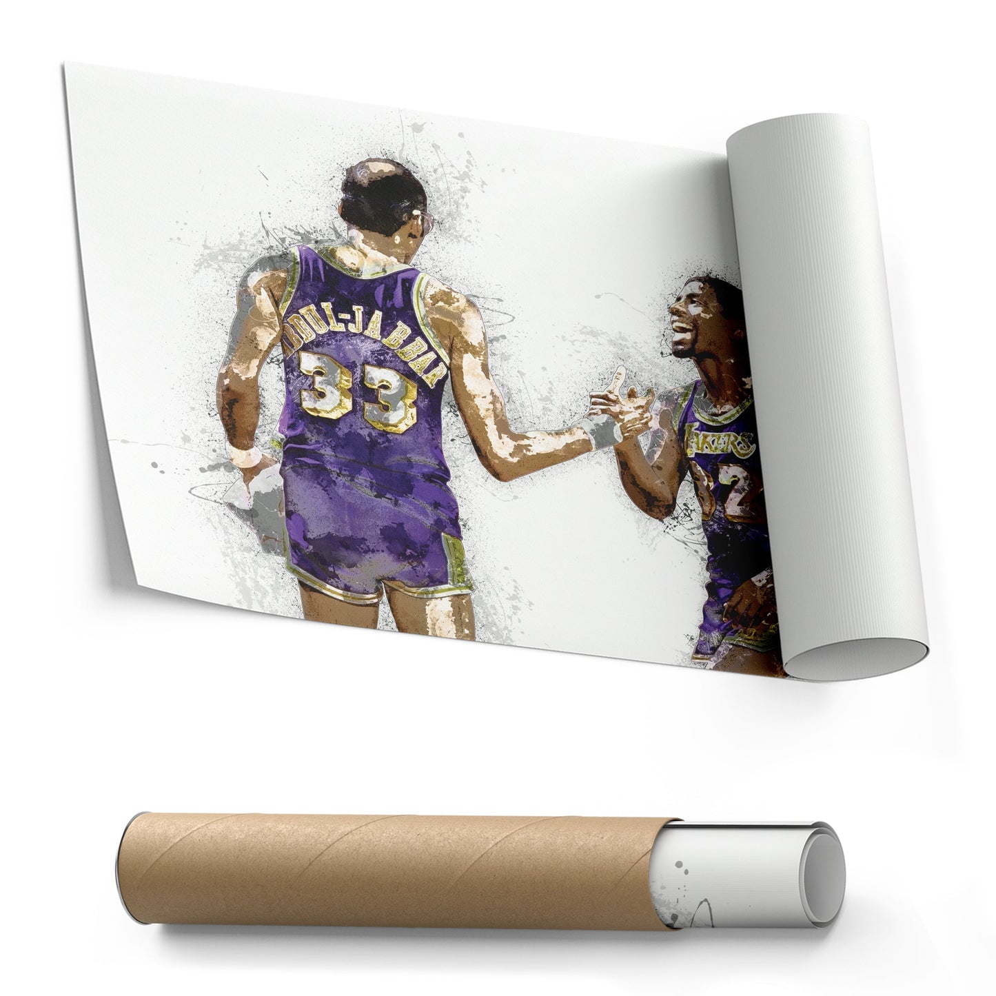 Magic Johnson & Kareem Abdul-Jabbar Canvas Art – Los Angeles Lakers Wall Decor