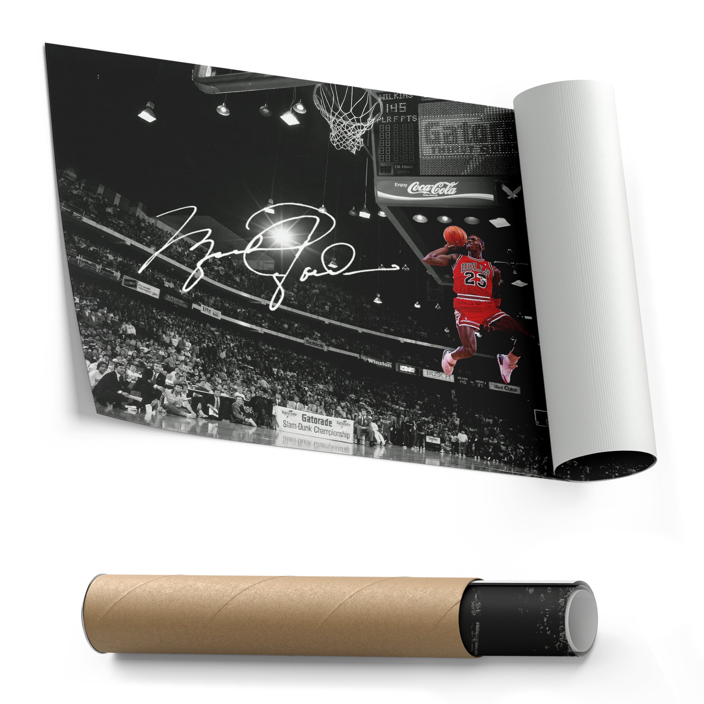 Chicago Bulls Michael Jordan Autographed Slam Dunk Canvas Wall Art