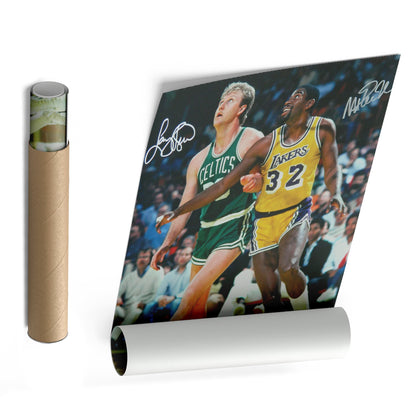 Larry Bird & Magic Johnson Canvas Wall Art