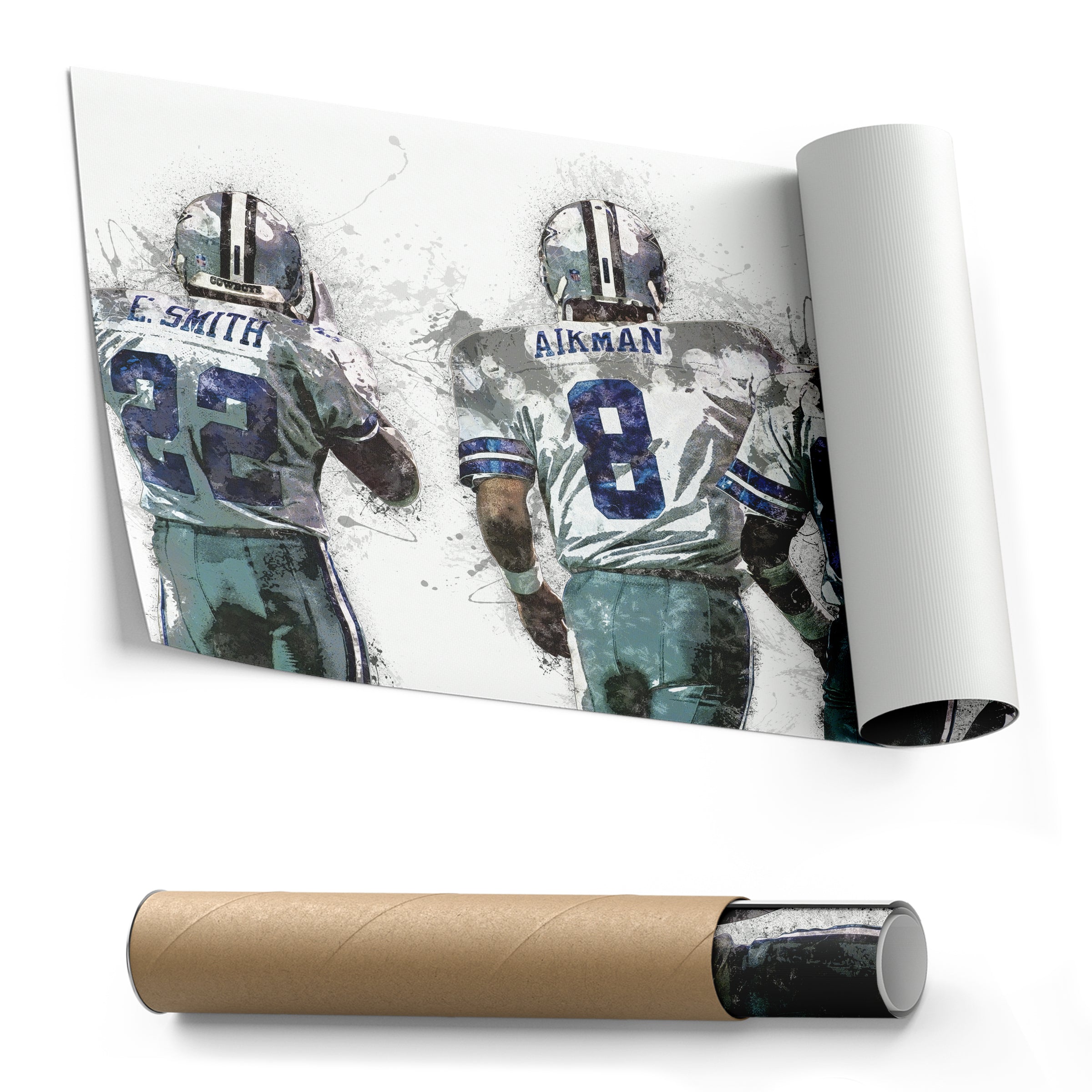 Troy Aikman, Michael Irvin & Emmitt Smith Canvas Art - Dallas