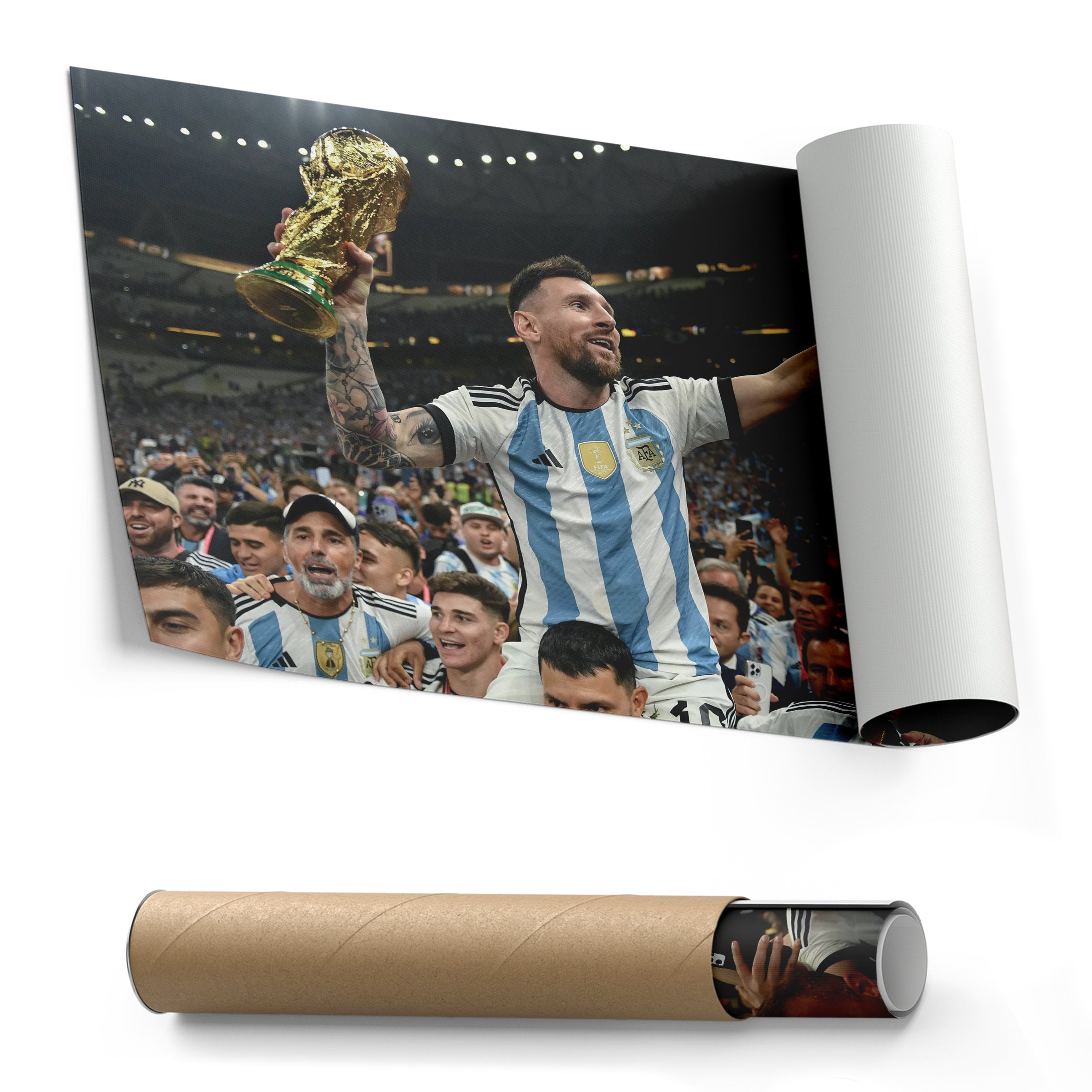 Lionel Messi World Cup Celebration Canvas Art Soccer Wall Decor Poster