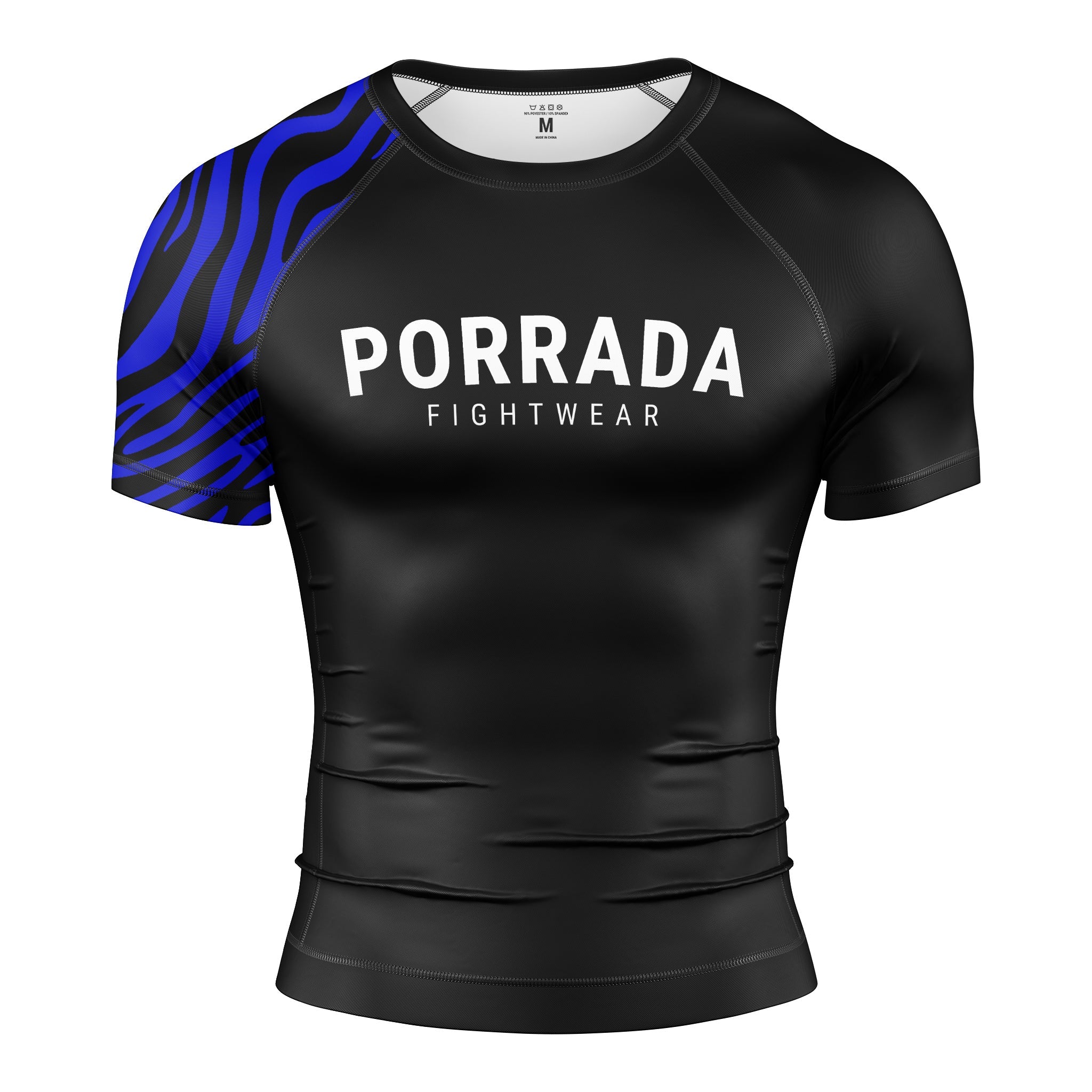 IBJJF Blue Ranked Short Sleeve Rash Guard