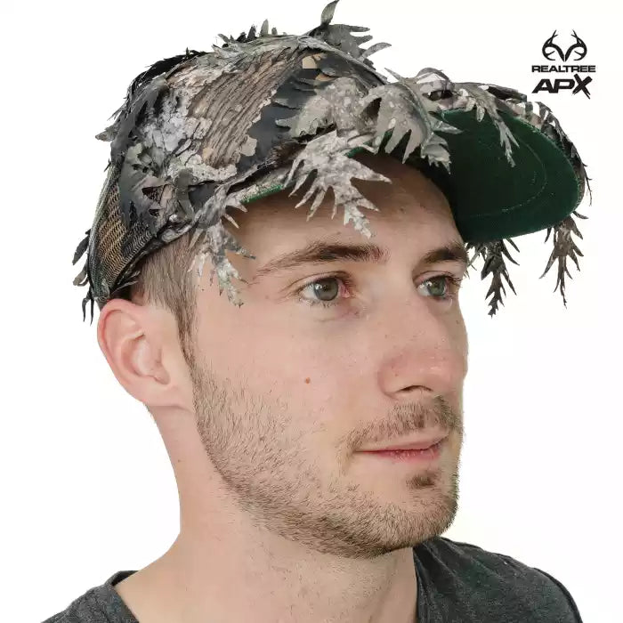 2-in-1 FRONT Leafy Face Mask and Camo Hat