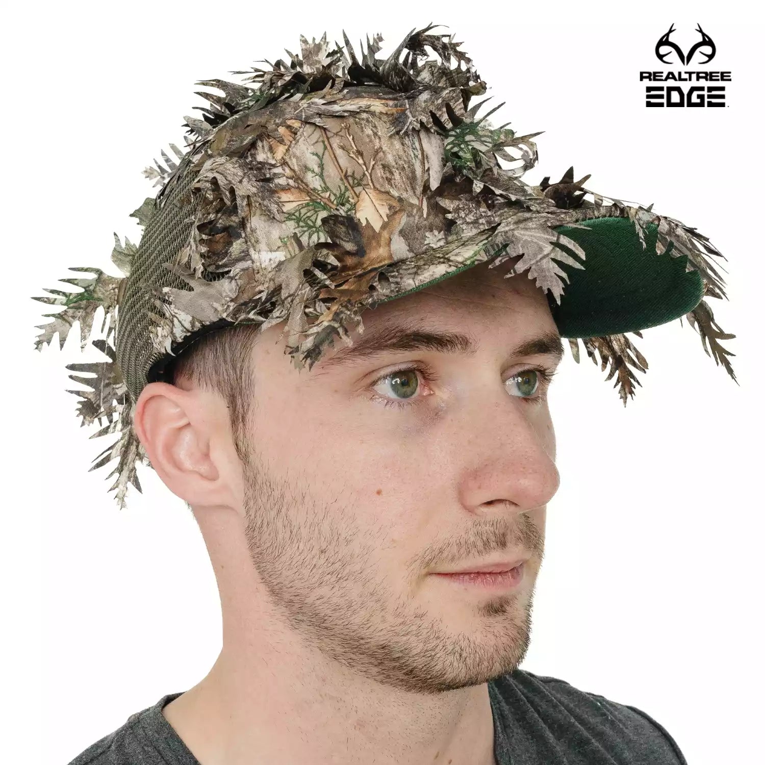 2-in-1 FRONT Leafy Face Mask and Camo Hat