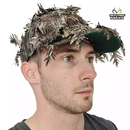 2-in-1 FRONT Leafy Face Mask and Camo Hat