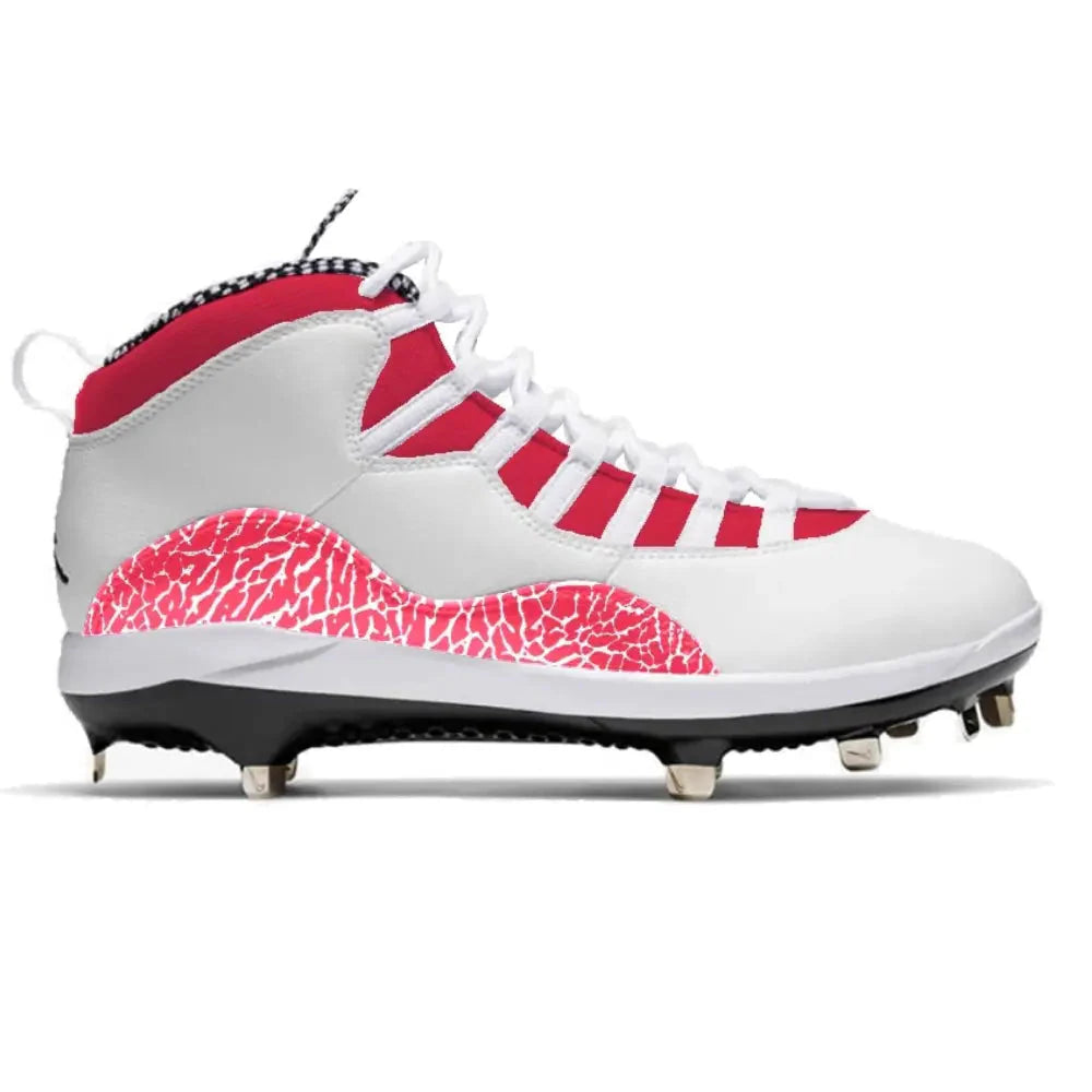 "Red Cement” Jordan 10 Retro Metal Baseball Cleats