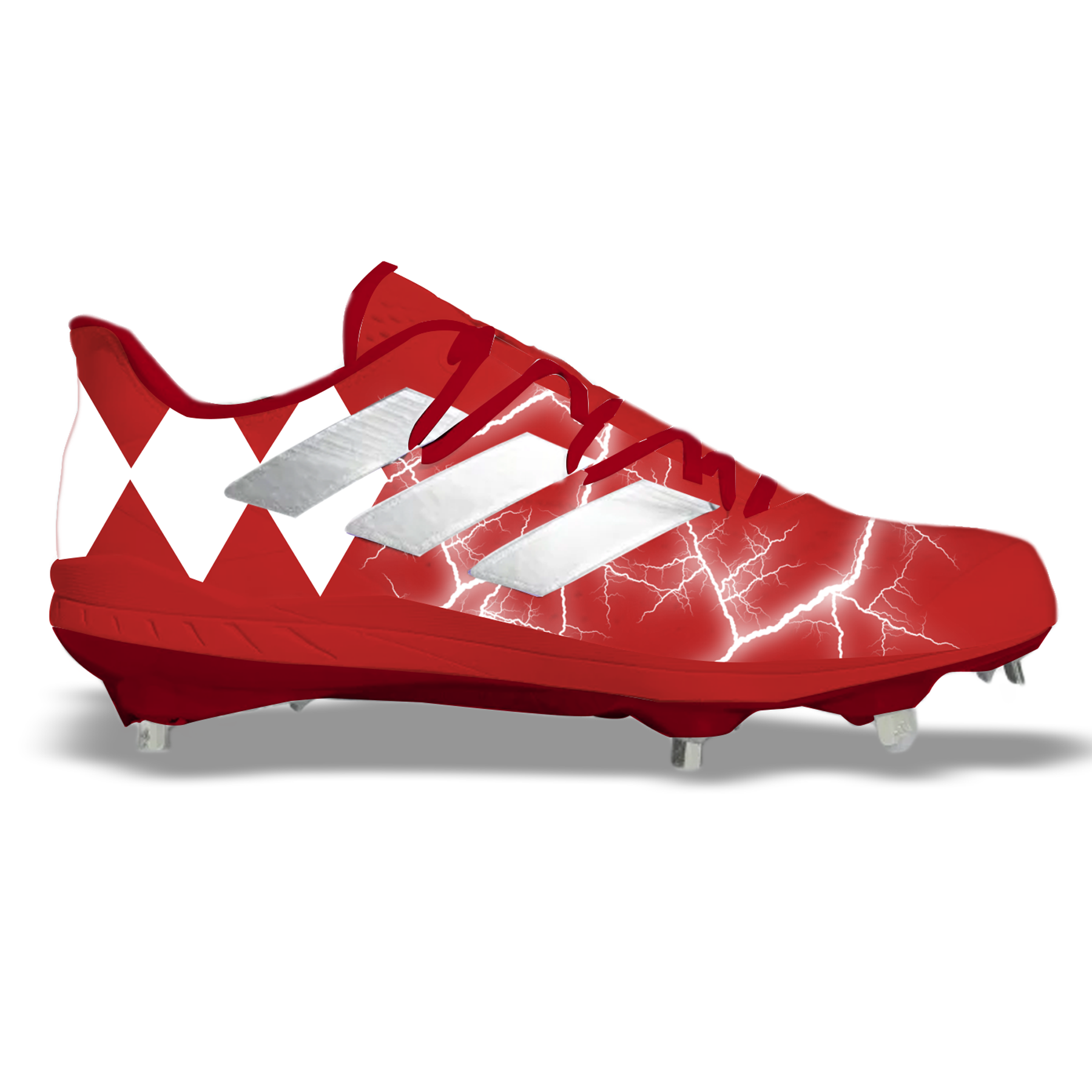 "Red Ranger" Adidas Adizero Afterburner 8 Cleats