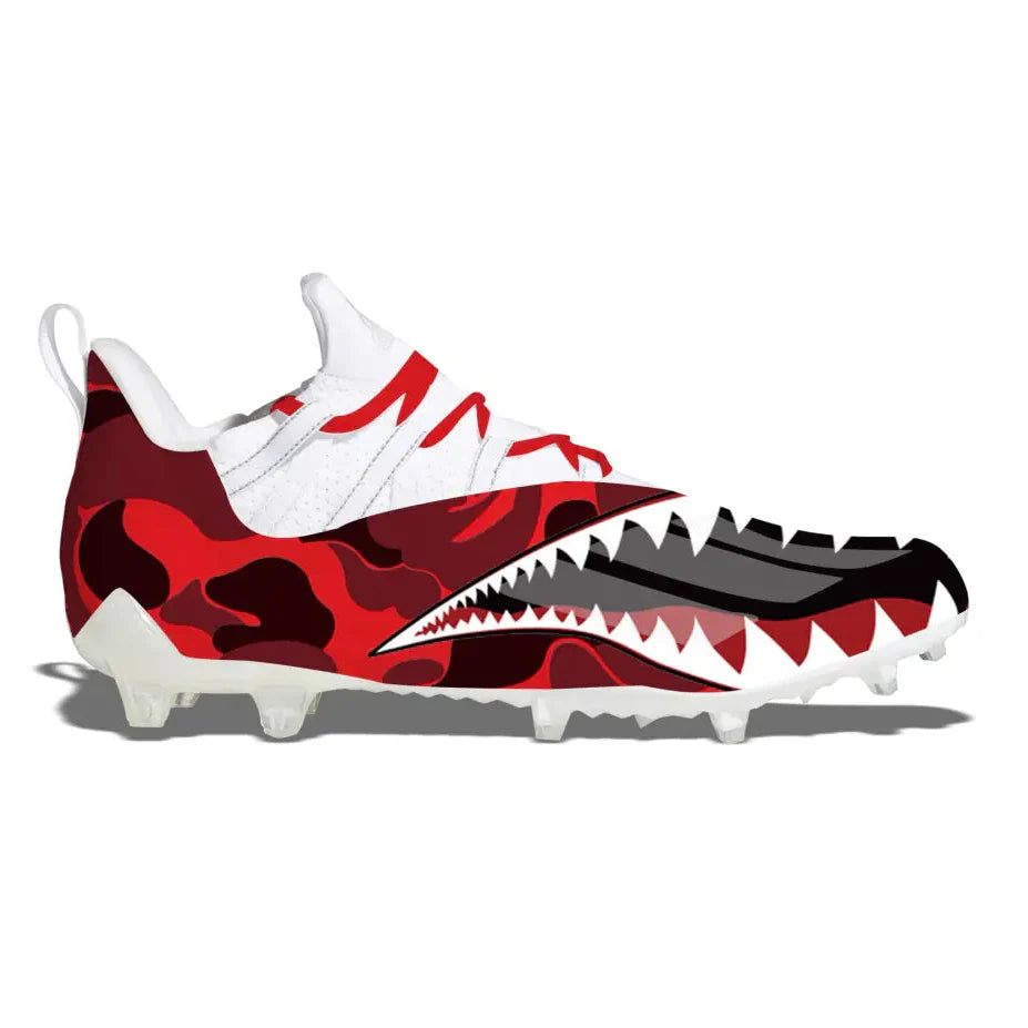 "Red Shark Camo" Adidas Adizero 11.0 Football Cleats