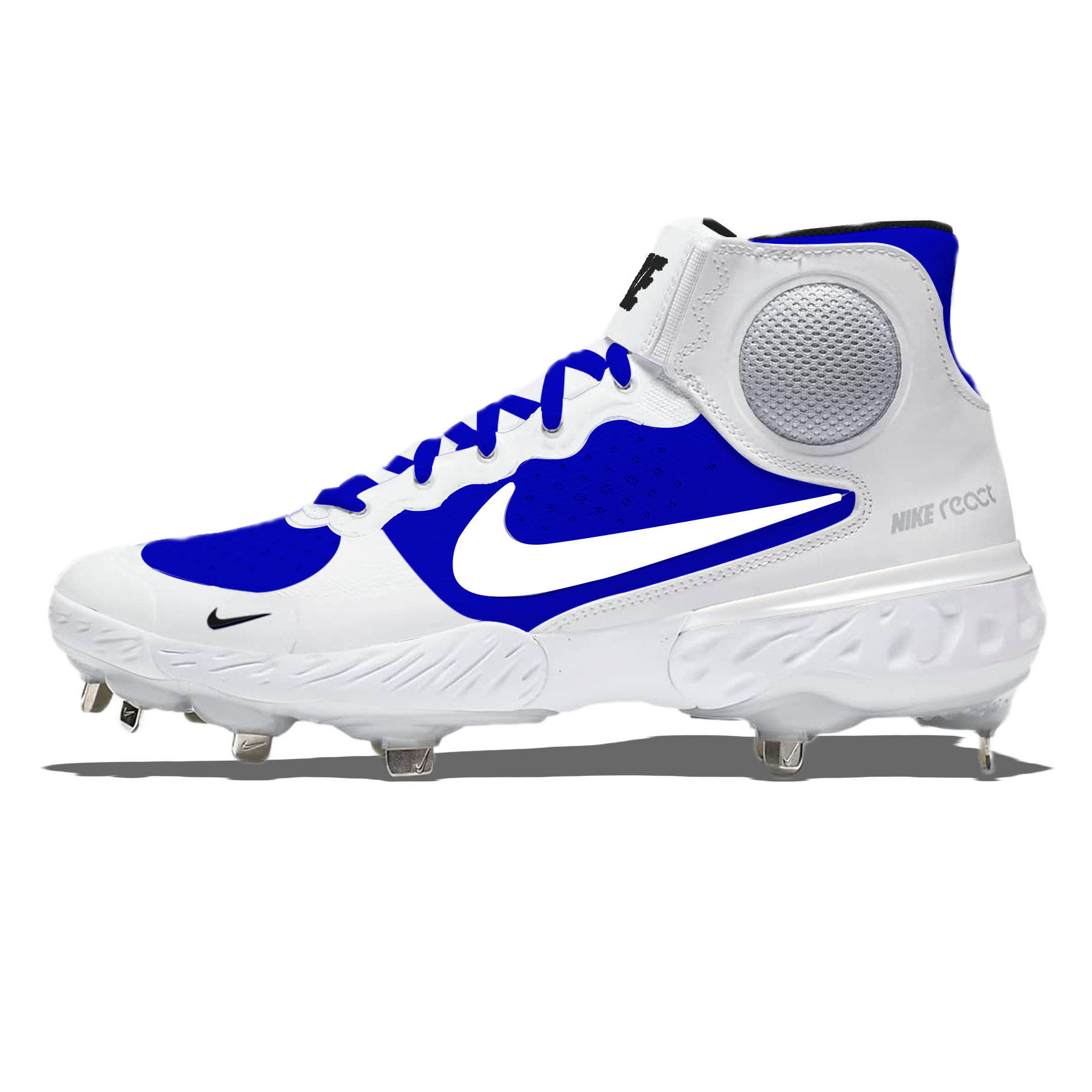 "Retro Blue & White" Nike Alpha Huarache Elite 3 Mid Cleats