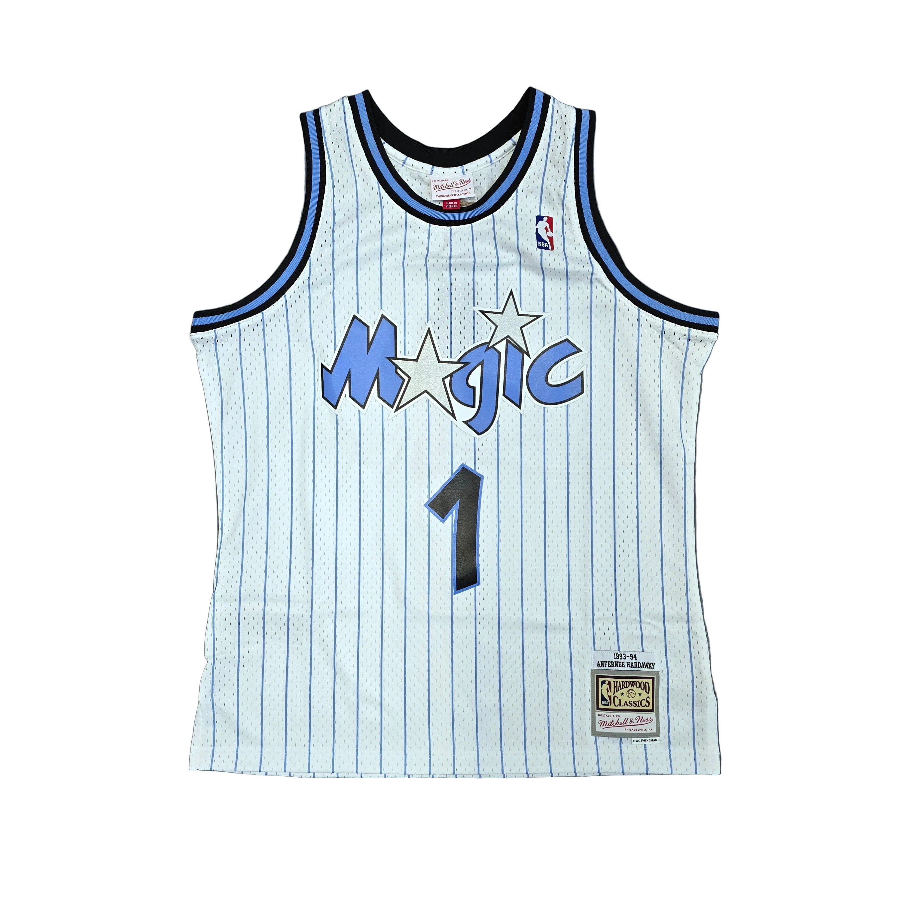 Orlando Magic Penny Hardaway 1993 Mitchell & Ness Swingman Jersey - Columbia Blue Pinstripe