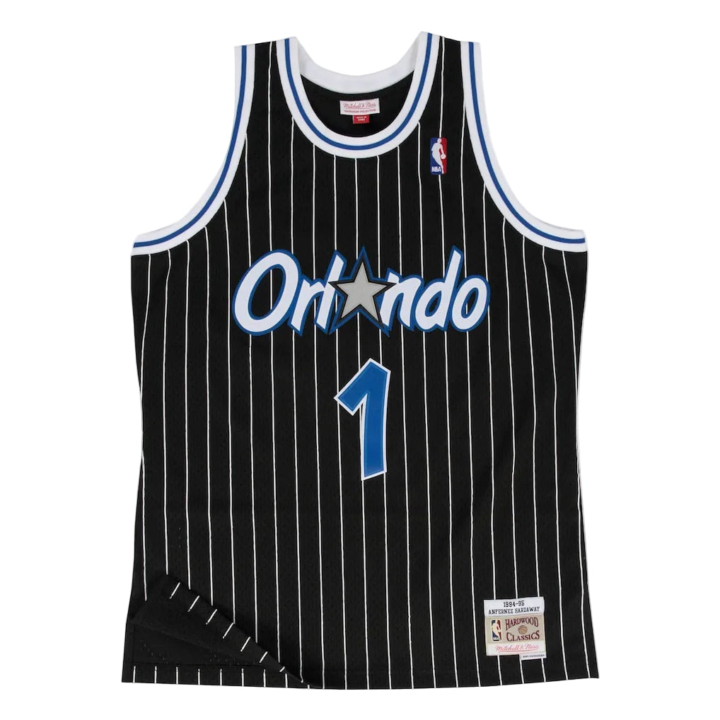 Orlando Magic Penny Hardaway Mitchell & Ness Swingman Jersey - Black Pinstripe