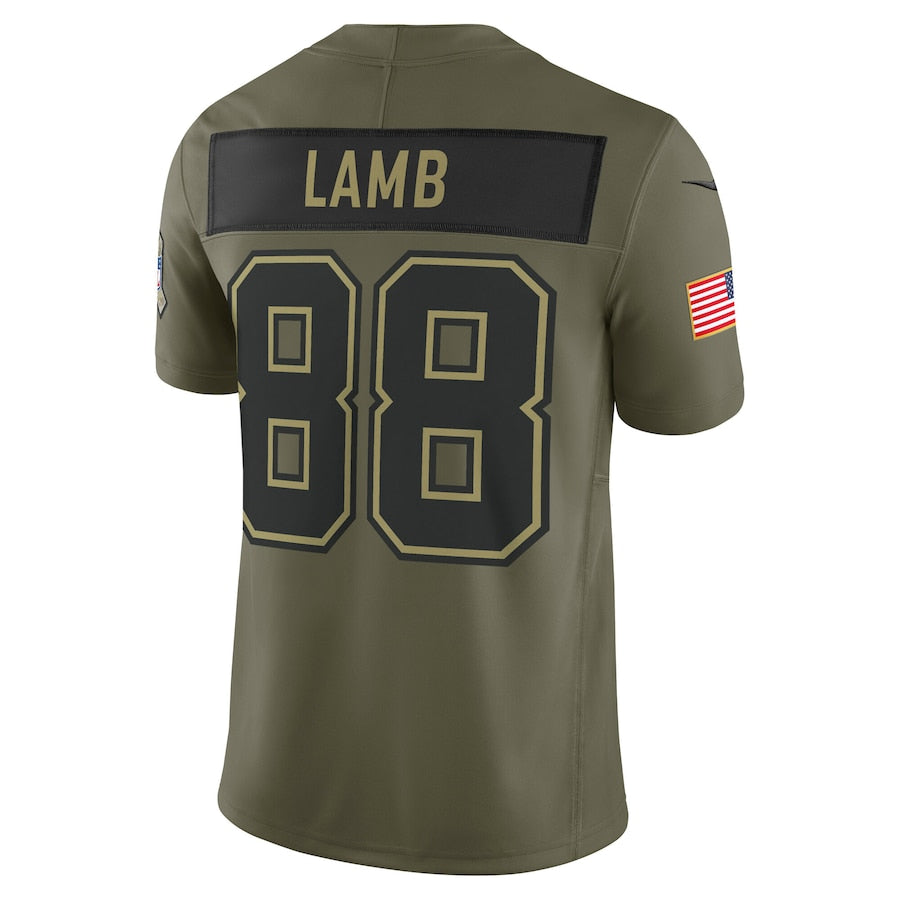 Dallas Cowboys Ceedee Lamb Nike Salute To Service 2025 Limited Jersey- Olive