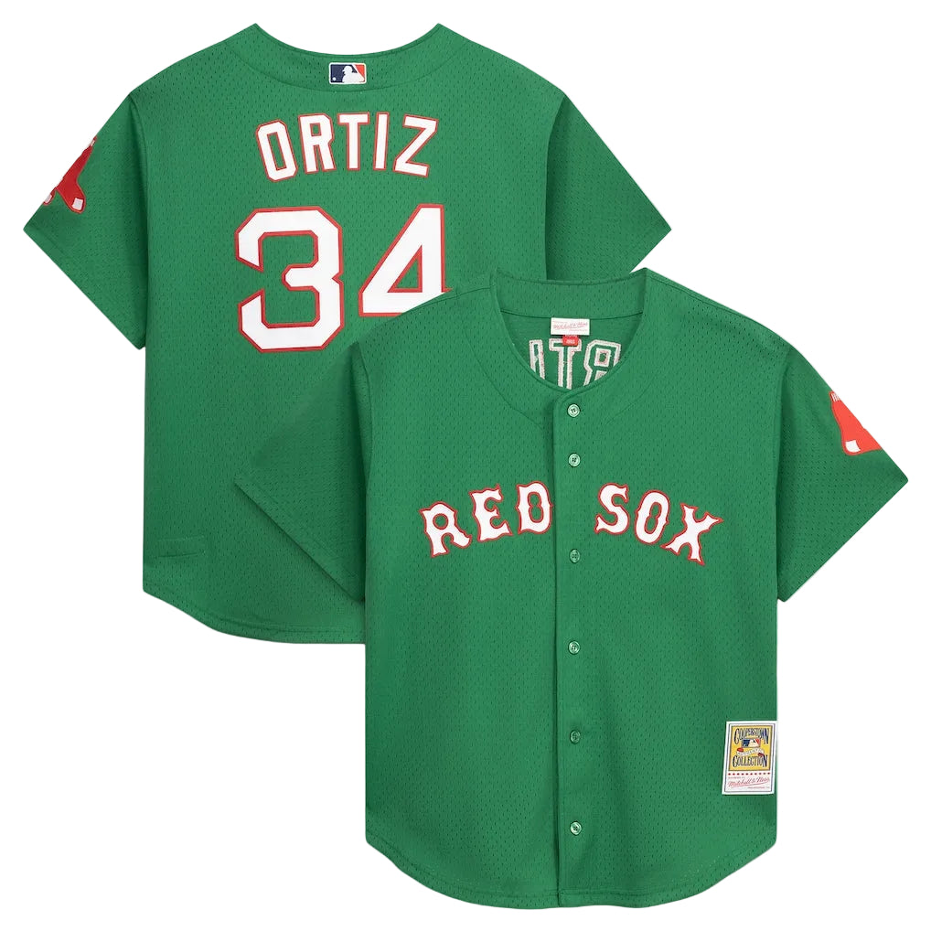 Boston Red Sox David Ortiz 2004 Mitchell & Ness Authentic Bp Jersey -green