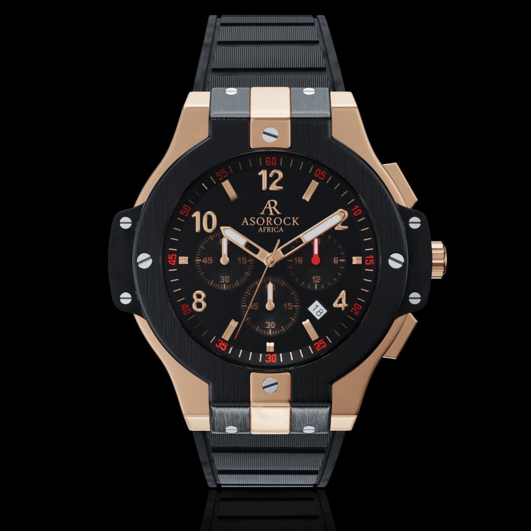 RoseGold SpeedRacer 2.0 - from ASOROCK WATCHES  a black african american owned luxury unique watch brand with swiss rolex AP homage style watches 
