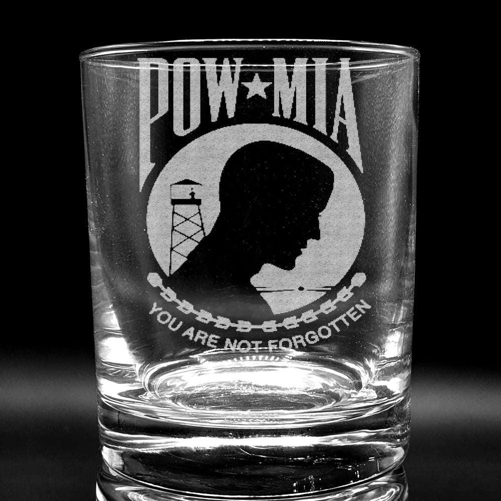 POW MIA Whiskey Glass
