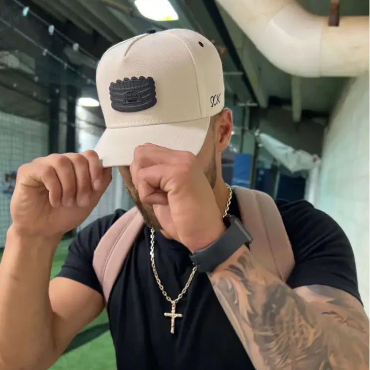 SCK Matte Black Emblem Cream White Snapback Hat