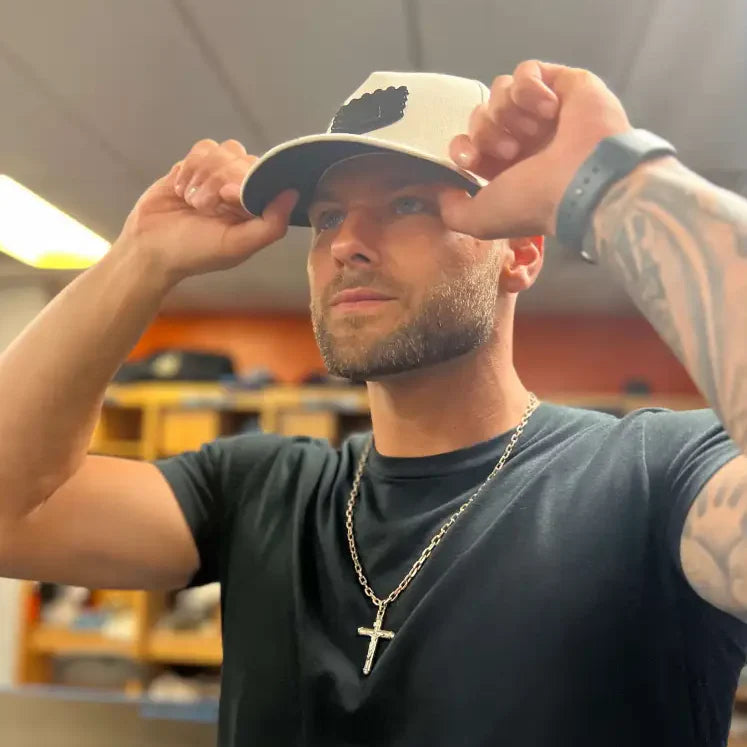 SCK Matte Black Emblem Cream White Snapback Hat