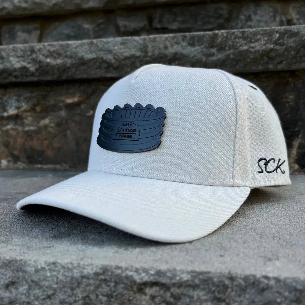 SCK Matte Black Emblem Cream White Snapback Hat