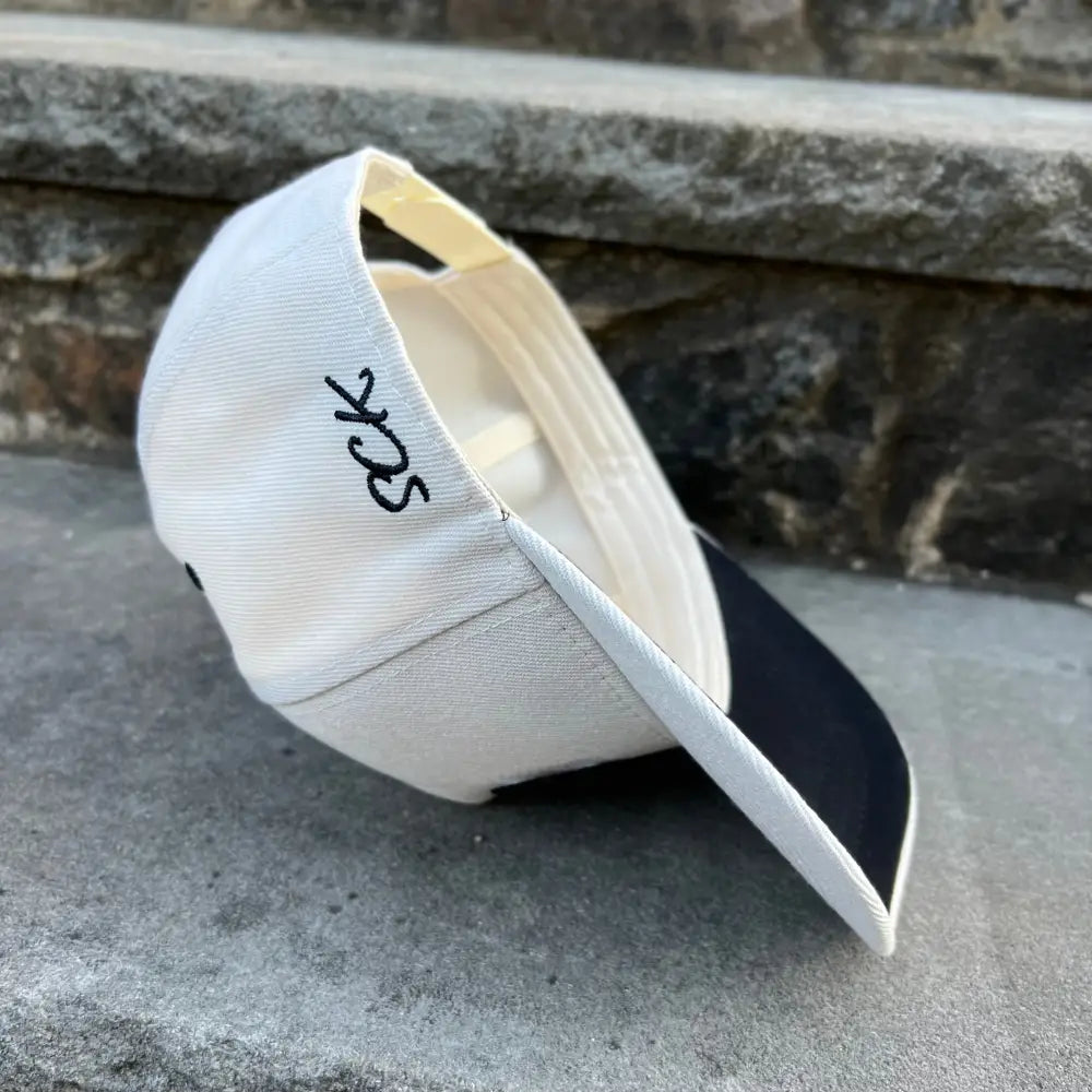 SCK Matte Black Emblem Cream White Snapback Hat