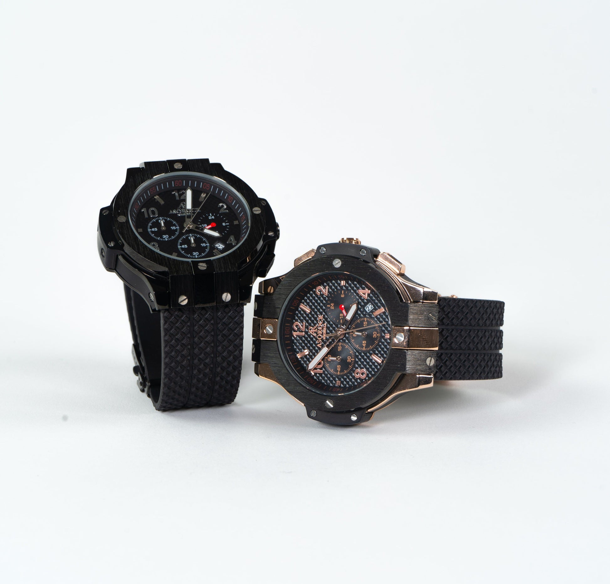 SPEEDRACER ALL BLACK - from ASOROCK WATCHES  a black african american owned luxury unique watch brand with swiss rolex AP homage style watches 